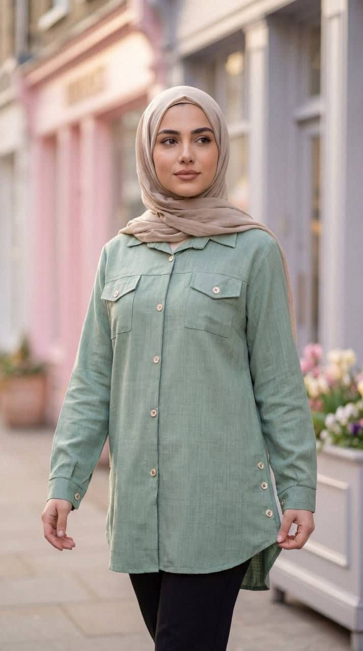 IMG_20260513_235843_557 شومیز شانتون بغل دکمه - تصویر 1