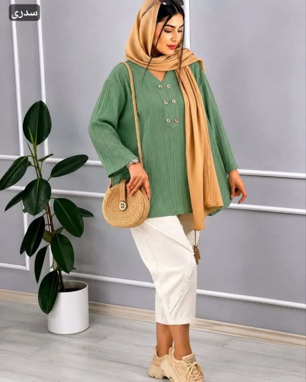 IMG_20260705_123039_842 شومیز ساده رنگی خنک و تابستانی - Image 1