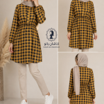 پیراهن آستیندار چهارخونه نخی