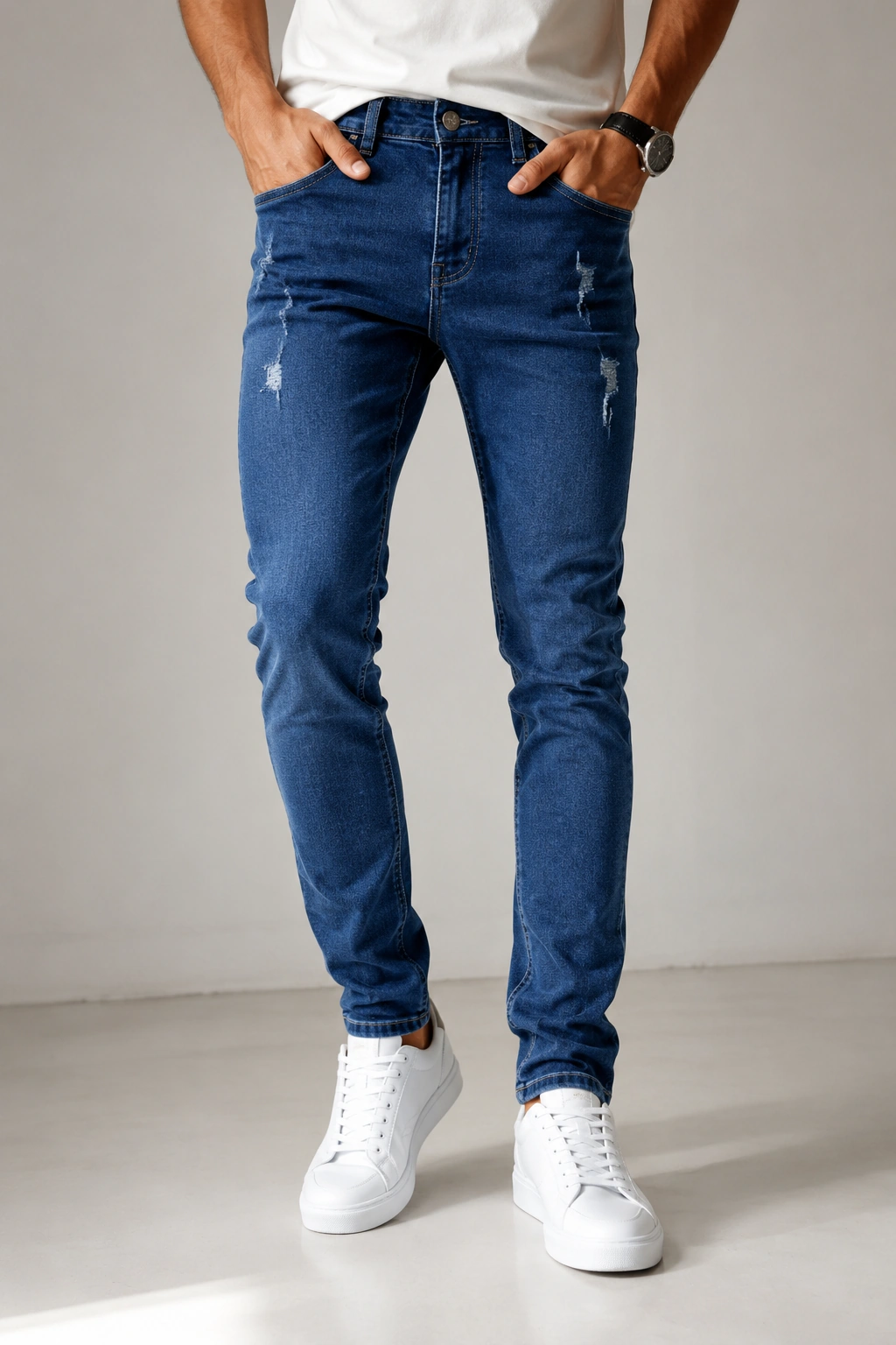 mens_jeans_journal شلوار جذب جین آبی مردانه اسکینی - Image 1